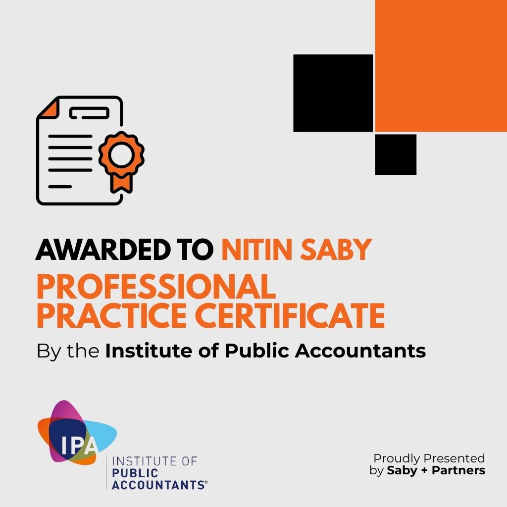 Nitin Saby awarded with IPA Practice Certificate